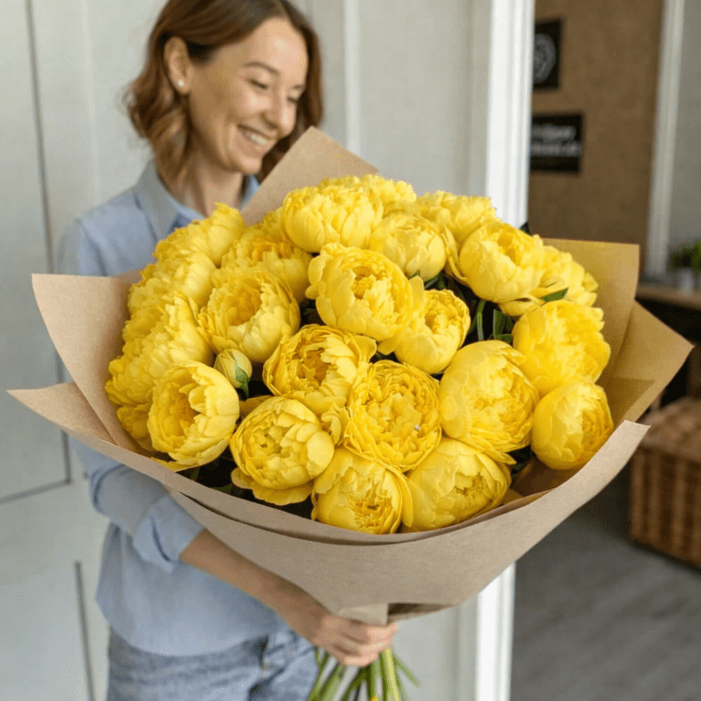 Yellow Peonies Same-Day Delivery in Salt Lake City | peonydelivery.com